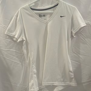 White Nike athletic shirt